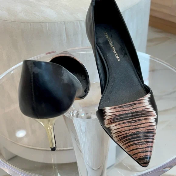 Rebecca Minkoff Black and Gold Heels - Picture 3 of 9
